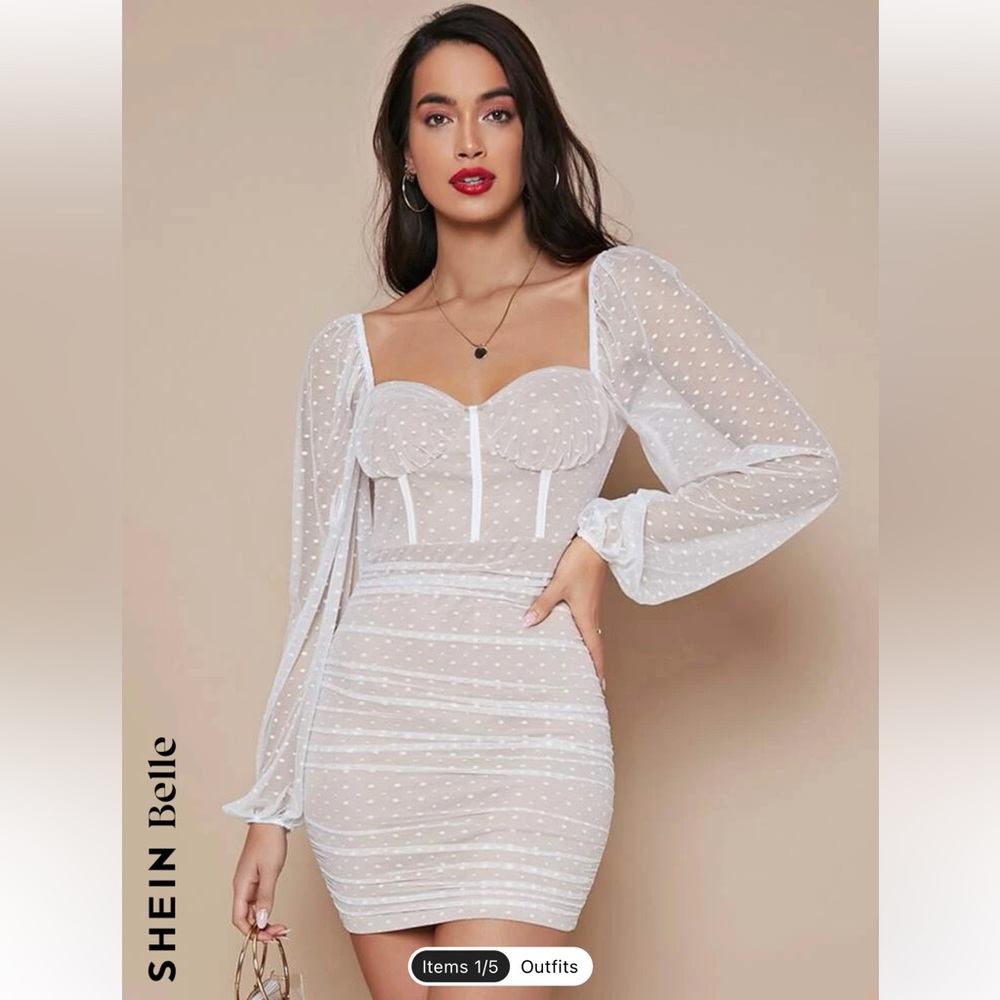 Swiss Dot Bustier Dress